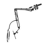 Camera Arm Stand Adjustable Overhead Phone Stand with Rings Light for Art Baking Live Broadcasts Overhead Camera Mount with Rings Light