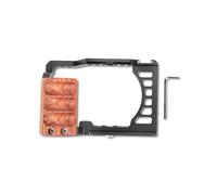 Camera Cage for A7C - SmallRig Cage & Handle, Lightweight Aluminum Alloy, Multiple 1/4in & 3/8in Mounts, Wooden Enhanced Grip, Durable CNC Finish