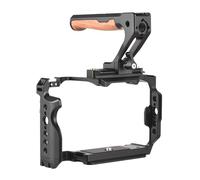 Camera Cage with Top Handle Aluminum Alloy Video Dual Cold Shoe Mount 1 4 Inch 3 8 Threads for A7CII A7C2 A7CR A7CM2