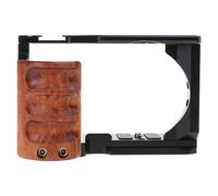 Camera Cage With Wood Handle For Song Zve10 Cold Shoe Mics/Light Extension Video Cage For Vloggings And Filmmaking