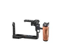Camera Cage With Wooden HandleCompatible For Sony FX3 FX30, Aluminum Alloy Rig Frame(FX3 FX30 Cage Kit2)