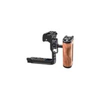 Camera Cage With Wooden HandleCompatible For Sony FX3 FX30, Aluminum Alloy Rig Frame(FX3 FX30 Cage Kit1)