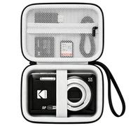 Camera Carrying Case for KODAK PIXPRO FZ55/ FZ45 Digital Camera. Vlogging Camera Storage Case. Hard Protective Bag With Mesh Pocket Fits Batteries Cable Memory Card Card Reader Accessories, Black+Grey