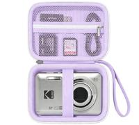 Camera Carrying Case for KODAK PIXPRO FZ55/ FZ45 Digital Camera. Vlogging Camera Storage Case. Hard Protective Bag With Mesh Pocket Fits Batteries Cable Memory Card Card Reader Accessories, Purple