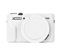 Camera Case for Canon G7 X Mark II, Soft Silicone Protective Cover with Removable Lens Cover for Powershot G7X Mark II DSLR Camera, White