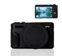Camera Case for Canon G7x Mark II, Soft Silicone Protective Cover for Canon PowerShot G7X Mark III DSLR Digital Camera with Removable Lens Cover, Dirt-resistant, Drop-resistant, Waterproof, Black