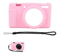 Camera Case for Sony ZV-1 ZV-1 II ZV-1M2, Soft Silicone Camera Protective Bag Cover with Strap Wrist Anti-Scratch Screen Protector Sleeve Digital Enthusiasts Gift Accessories, Easy to Carry (Pink)
