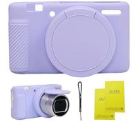 Camera Case for Sony ZV-1,ZV1 Camera Soft Case Cover Rubber Camera Sleeve with Removable Lens Cover,Anti-Scratch Slim Fit Soft Sleeve with ZV1 Screen Protector and Strap Wrist. (Lilac)