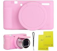 Camera Case for Sony ZV-1,ZV1 Camera Soft Case Cover Rubber Camera Sleeve with Removable Lens Cover,Anti-Scratch Slim Fit Soft Sleeve with ZV1 Screen Protector and Strap Wrist. (Pink)