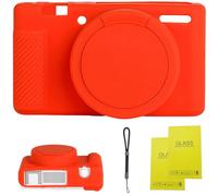 Camera Case for Sony ZV-1,ZV1 Camera Soft Case Cover Rubber Camera Sleeve with Removable Lens Cover,Anti-Scratch Slim Fit Soft Sleeve with ZV1 Screen Protector and Strap Wrist. (Red-Orange)