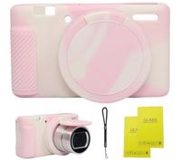 Camera Case for Sony ZV-1,ZV1 Camera Soft Case Cover Rubber Camera Sleeve with Removable Lens Cover,Anti-Scratch Slim Fit Soft Sleeve with ZV1 Screen Protector and Strap Wrist. (Mist Pink)
