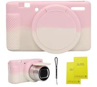 Camera Case for Sony ZV-1,ZV1 Camera Soft Case Cover Rubber Camera Sleeve with Removable Lens Cover,Anti-Scratch Slim Fit Soft Sleeve with ZV1 Screen Protector and Strap Wrist. (Pink-White)