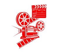 Camera Cinema Movie Hollywood Wall Decals 54x69.8cm Easy Installation Large red