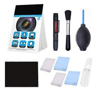 Camera Cleaning Kit for Optical Lens and Digital SLR Cameras including 1 Double Sided Lens Cleaning Pen / 1 Empty Reusable Spray Bottle / 1 Lens Brush / 1 Air Blower / 4 Microfibre Cleaning Cloths