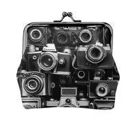 Camera Collection Coin Purses, Small Card Case Wallet For Men Women For Shopping And Casual Outings, Black, One Size, Art Deco