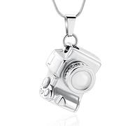 "Camera Cremation Jewelry Urn Necklace for Ashes Stainless Steel Memorial Pendant for Loved Ones Digital Camera Keepsake Ash Jewelry, Metal, not,"