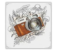 Camera Cross Stitch Kit/Photographers Lens Cross Stitch Pattern and DMC Threads, Embroidery Kit for Beginners, Gift for Photo Lovers