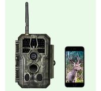 Caméra de Chasse WiFi Bluetooth, 64MP HD 1296P et Vision Nocturne,0.1S Temps de Déclenchement,No Glow LED Infrarouge et IP66 Étanche|A280W Vert Militaire Mat