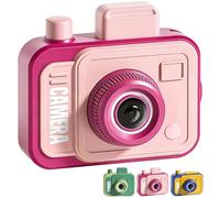 Camera Double Prank Water Gun,Prank Two-Way Camera Water Gun,Pull the Trigger & Shoot Backwards,Press the Button and Shoot Forwards,Novelty Game for Parties & Summer Fun (Pink)