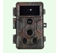 Caméra et Moniteurs de Chasse 64MP 1296P avec Son et Vision Nocturne,Détecteur de Mouvement No Glow 940nm Infrarouge IP66 Étanche|A323 Brun Chêne