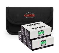 Camera Film Bundle with Ilford HP5 120 Black and White Film ISO 400 x5 and Clikoze Storage Case