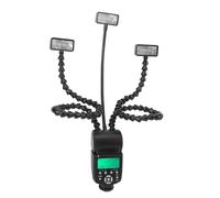 Camera Flash, 3 Head with Hot Shoe Flexible Arms for DSLR Cameras, Digital Camera Macro Speedlight, Support Independent Control 8 Levels Adjustable