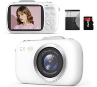 Camera for Photography, 5K Digital Camera Anti-Shake 80MP Compact Video Camera with 18X Digital Zoom, Travel Autofocus WiFi Vlogging Camera Point and Shoot Camera with 64GB TF Card, Batteries