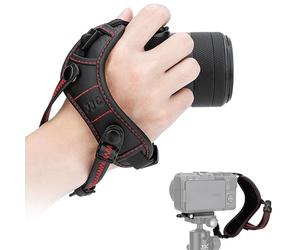 Camera Hand Wrist Grip Strap with Arca Quick Release Plate for Nikon Coolpix P950 P1100 P6000 ZV-E10 for Lumix S5IIX S9 S1II S1 IIE S1RII EOS R50 R50V R100 & More Camera with Small Strap Lugs - Red
