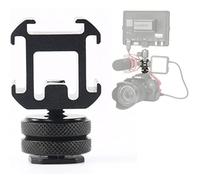 Camera Hot Shoe Mount, Triple Hot Shoe 1/4" Adapter, Made Aluminium Alloy, Universal Fit for Canon Nikon Sony DSLR and Accessories