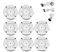 (Camera Junction Box) Metal Aluminum Mount Bracket, Universal for Bullet Security Camera, Waterproof Hide Cable Junction Box Compatible with Solar Panel, Fits Wall Ceiling (8 packs)