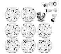 (Camera Junction Box) Metal Aluminum Mount Bracket, Universal for Bullet Security Camera, Waterproof Hide Cable Junction Box Compatible with Solar Panel, Fits Wall Ceiling (8 packs)