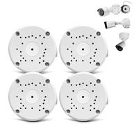 (Camera Junction Box) Metal Aluminum Mount Bracket, Universal for Bullet Security Camera, Waterproof Hide Cable Junction Box Compatible with Solar Panel, Fits Wall Ceiling (4 packs)