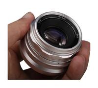 camera lens, 35mm F1.6 V APS-C Prime Lens,Compatible For Sony E A6600 6500 Fuji XF Canon EOS-M M50 Panasonic/Olympus Micro 4/3(Silver,E mount)