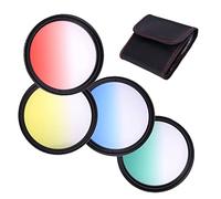 Camera Lens 55mm Red Yellow Blue Green Graduated Filters Set with Pouch For Sony a7 V Mirrorless Camera with FE 28-70mm f/3.5-5.6 OSS II Lens