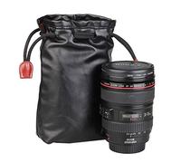 Camera Lens Bag, Portable Protective Case Bag Pouch Soft PU Leather + Villus Storage Bag with Stay Cord for DSLR Camera Lens, Size: 70mm x 60mm x 130mm (Color : Color3)