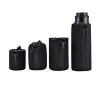 Camera Lens Case, 4pcs Black Nylon Lens Bags Lens Case Lens Pouch with a Quick Clip, They Can Be Securely Attached to Bags or Belts for Easy Access for Photography Lovers, These