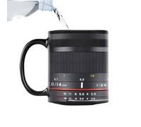 Camera Lens Coffee Cup - Ceramic Travel Mug with Handle, Funny Coffee Mug for Women and Men Tea Mugs Christmas Birthday Cool Photography Mugs for Photographers