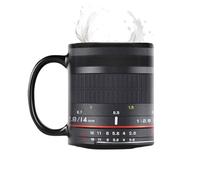 Camera Lens Coffee Mug - Realistic Ceramic Lens, Novelty Photography Drinkware, Ceramic Photo Cup, Len Prop Collector Item | Christmas Birthday Gift, Office Desk, Photographer Studio, Travel Mug