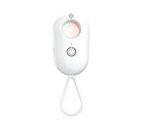 Camera Lens Detector with Circular Optical Viewing Window, White | Integrated Flexible Tether Loop, Sound Alert for Door or Window Movement, Focused Camera Lens Inspection Function