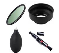 Camera Lens Kit Bundle 58mm Slim MRC HD UV Filter, 3-Stage Collapsible Lens Hood Cleaning Pen Air Blower For Fujifilm X-T1, X-T1 IR, X-T2 With FUJIFILM XF 33mm f/1.4 R LM WR Lens