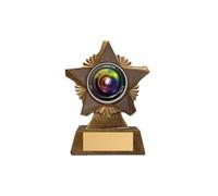 Camera Lens Photography Trophy Award Premier Star Antique Gold 150mm Heavy Resin Free Engraving -troshow2-AA