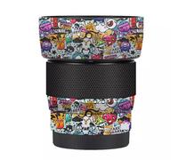 Camera Lens Protector Coat Protective Film Body Vinly Wrap Skin Premium Sticker for Sigma 56mm F1.4 DG DN Fit for Sony E Mount for Canon EFM Mount(Graffiti White)