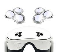 Camera Lens Protector Film for Meta Quest 3s, VR Lens Cover 9H Tempered Glass Aluminum Alloy Frame 360° All-round Protection Anti-Scratch Accessories for Quest 3s (sliver)