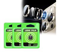 Camera Lens Protector for iPhone 17/17 Air/iPhone 17 Pro Max Tempered Glass Camera Lens Protector, Metal Individual Ring Design, Easy Installation, 3-Pack (3, Silver, iPhone 17 Air)