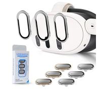 Camera Lens Protector for Oculus Meta Quest 3 Accessories, Thin 9H Tempered Glass,Alloy Frame,Anti-Scratch,Camera Screen Protector Cover,Case Friendly,High Definition Lens Accessories,Silver+Golden