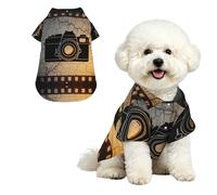 Camera Map Icon XL Pet Hawaiian Shirt for Small Dogs-Cute Summer Beach Outfit for Puppy, Soft Breathable Cat Clothes with Buttons