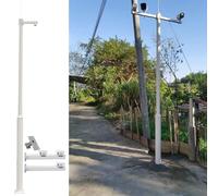 Camera Mast Mount - Galzed Steel with 4 Brackets 16.4ft Height for Security Cameras Ideal for Outdoor Use in Streets Yards and Factories
