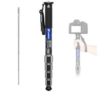 Camera Monopod Carbon Fiber Portable Compact Lightweight Travel Monopod with Wrist Strap, Silicone Handle, Twist Locks, 5-Section up to 185cm, Max Load 25kg(MPQ-405C)