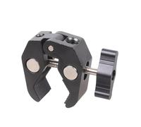 Camera Mounting Clip 50mm Jaw Opening Two 1/4 3/8 Threads Camera Clamp for Studio Equipment Aluminum Alloy Photography Crabs Clamp