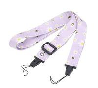 Camera Neck Strap, 1.2m Printed Pattern Camera Neck Shoulder Belt Adjustable Camera Strap for Mini 12 11 8 9 Camera (Purple Daisy)